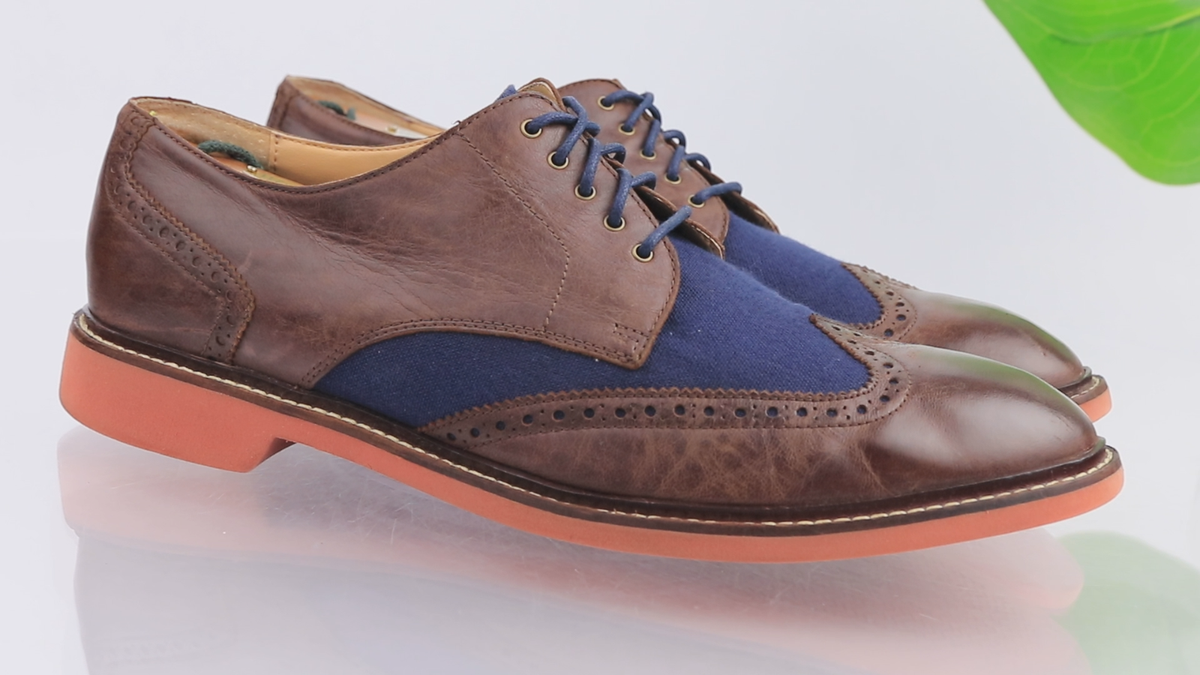 Cole Haan Mens Great Jones Navy Blue Wingtip Brogue Oxford Dress Shoes 11 M Cole Haan Great Jones Men main image 2