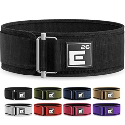 WEIGHT LIFTING BELT Self-Locking Deadlift Training Support Med Black ELEMENT 26