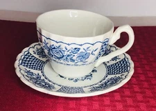 Vintage 1982 Melody Blue Tea / Coffee Cup And Saucer Myott Staffordshire England
