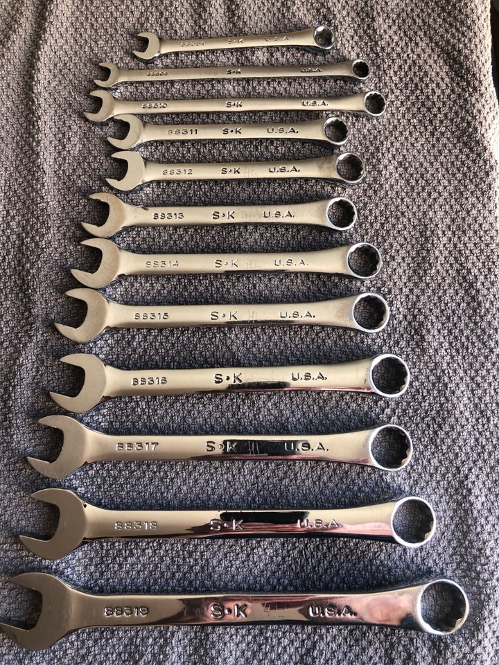 SK SuperKrome Maulschlüssel-Set – 11-teilig, 12 Punkt, 3/8" Bis 1", Kurz Für Enge Räume