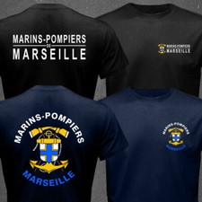 French Navy Marins Pompiers Marseille Naval Fire Battalion T-shirt