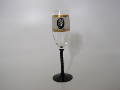 Caesars Palace Las Vegas Wine/Champagne Glass Black Stem - Vintage