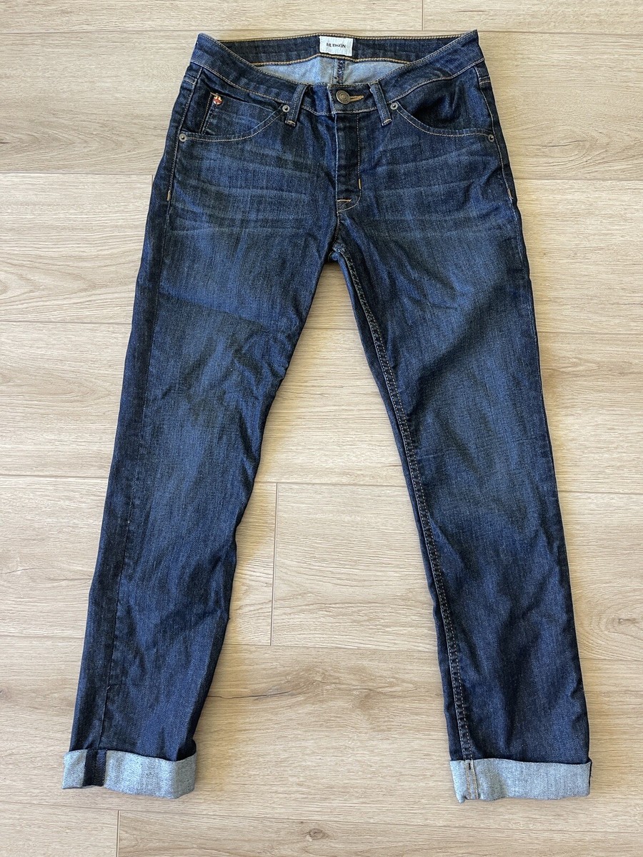 Hudson Jeans Womens 27 Straight Leg Cuffed Bacara Dark Wash