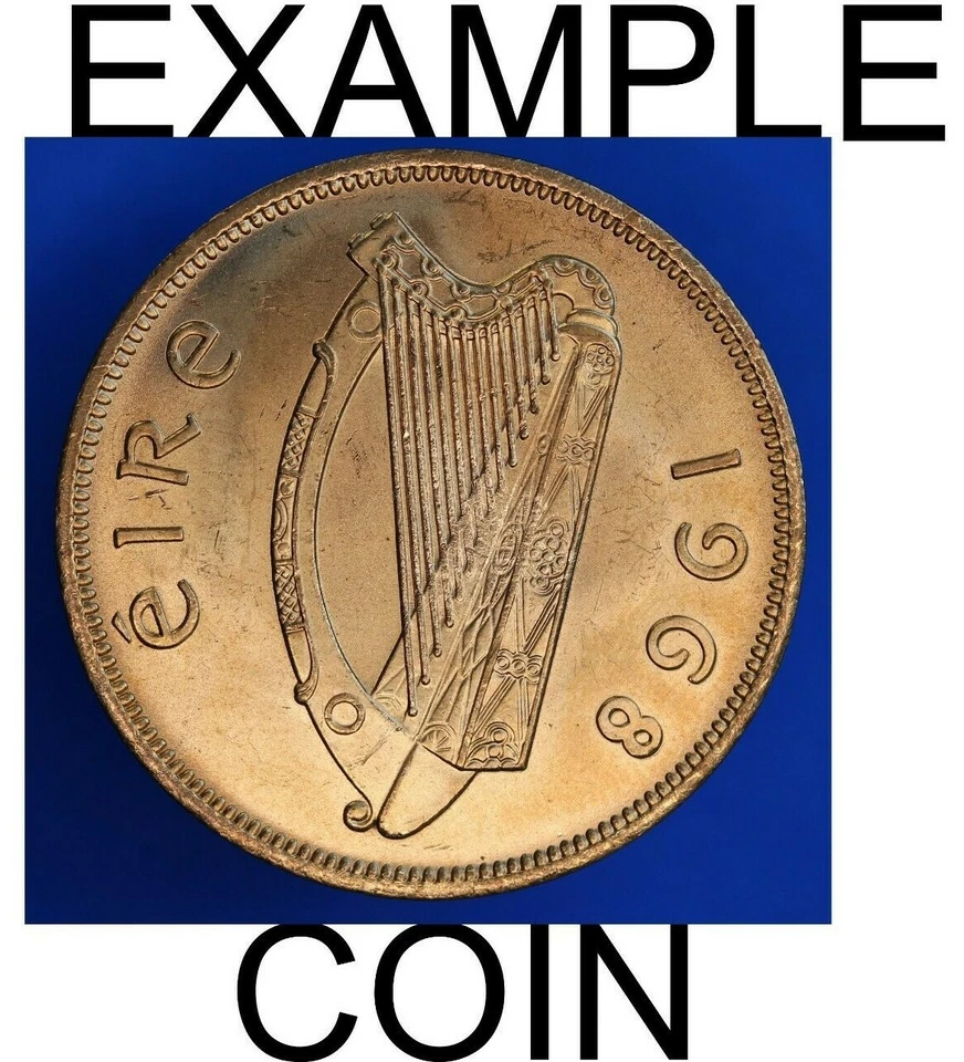 GENUINE 1968 Irish Pennies 1d EIRE Ireland, aUNC, coins [1968IR1d] - Image 2 of 2