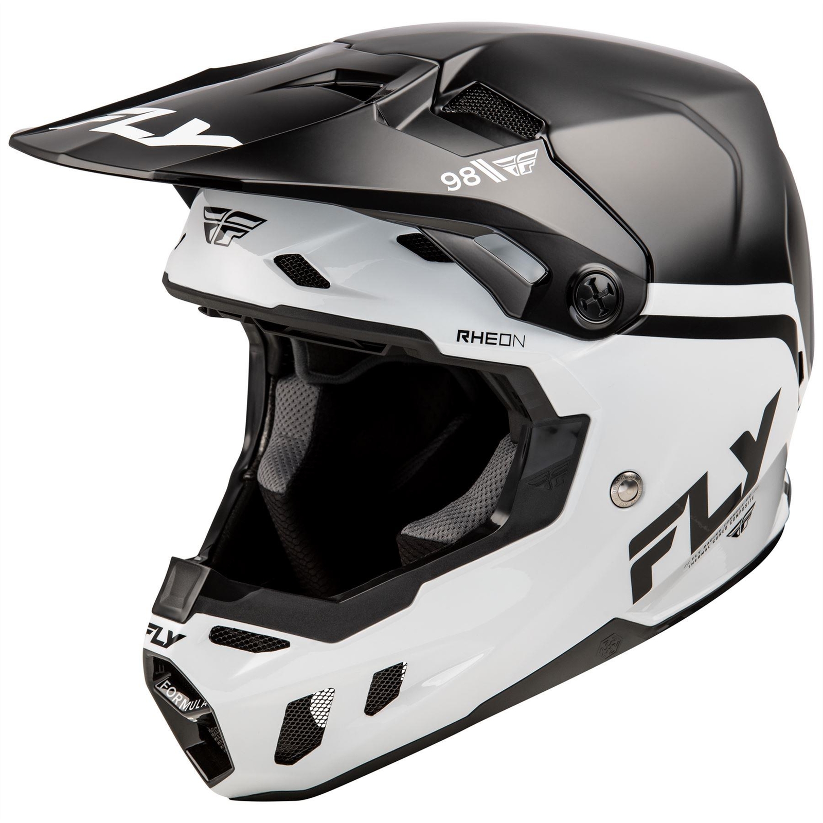 Fly Racing Formula CC Objective MX Helmet Black White Motocross Off-Road