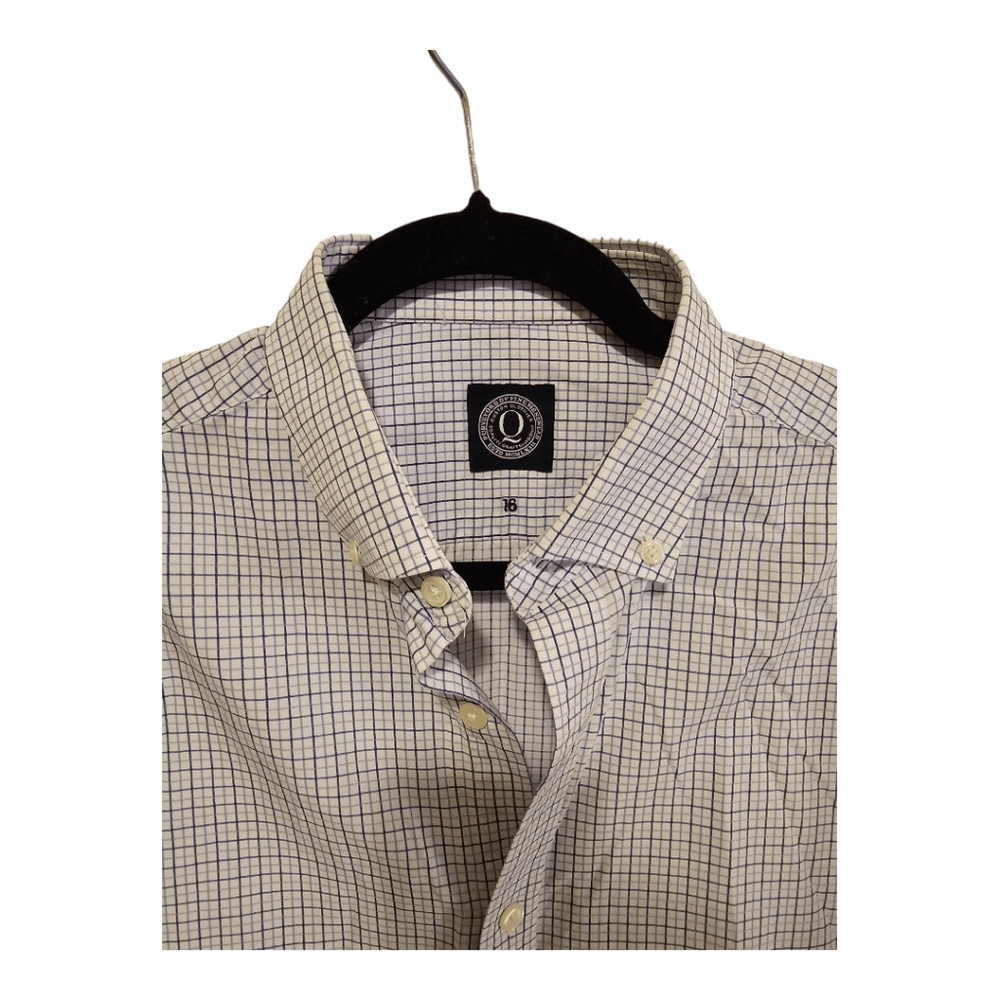 Q CLOTHIER Purveyors Of Fine Menswear Plaid Dress Shirt - Size 16 View 3