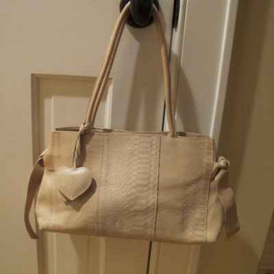 Roberta Gandolfi Beige, snake embossed leather Very Good