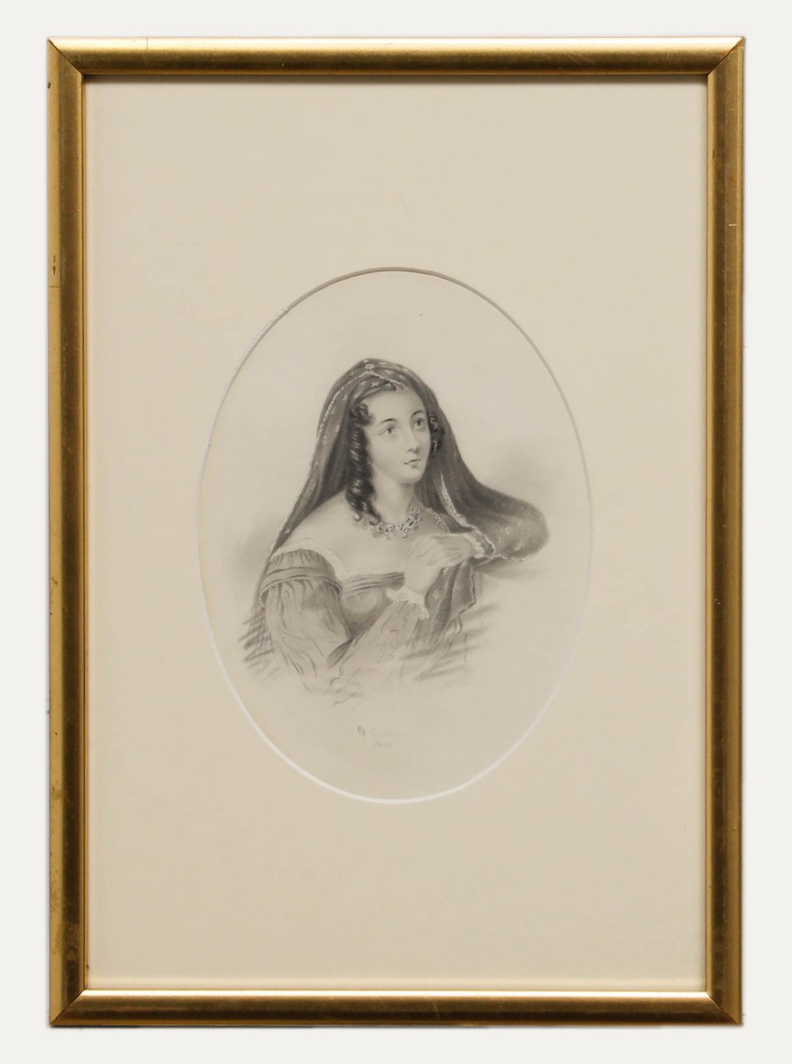 H.O. Collins - 1835 Graphite Drawing, Italian Beauty | eBay H.O. Collins - 1835 Graphite Drawing, Italian Beauty | eBay