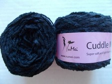 NuMei Cuddle Me fashion yarn, black, lot of 2 109 yds each