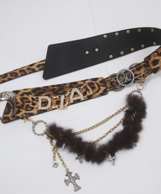 DIA d.i.a. Revival Belt Moon Buckle Feather Leopard Gal Japan NEW