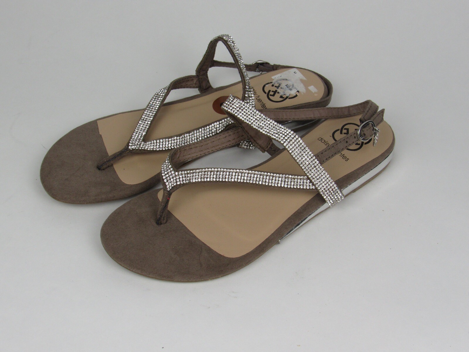 Daisy Fuentes Women's Size 9 Isabelle Flat Slingback Sandals Brown Sparkly  Shiny | eBay
