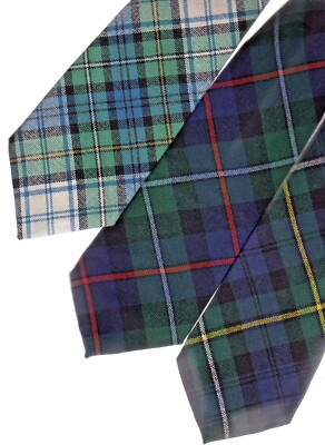 Tartan Tie Clan Campbell or Pocket Square Scottish Wool Plaid 