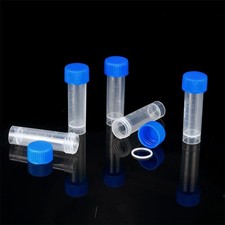 5ml Plastic Small Sample Vials Screw Caps PP Material Cryotubes Lab 100 PCS