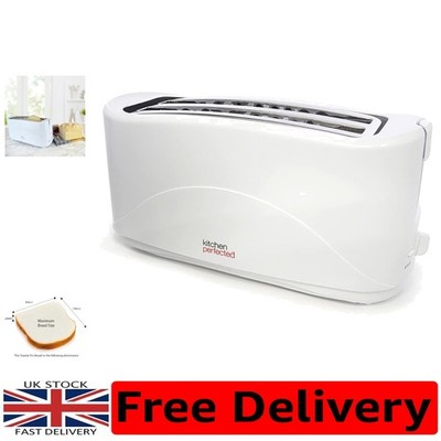 Weißer Langschlitz-Toaster mit 7 Bräunungseinstellungen - Ideal für vielseitiges Toasten