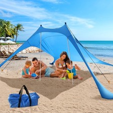 Beach Tent Shade Canopy with UPF50+ Protection Sun Shelter Umbrella Portable ...