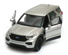 2023 Ford Explorer American Car Model Toy Silver Diecast 1:34-1:39 Scale Welly