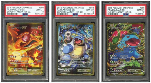Pokemon PSA 10*3 Charizard & Blastoise & Venusaur EX SR Set 2016 CP6 1ST ED. JPN
