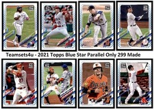 2021 Topps Blue Star Parallel Only 299 Made 251-500 ** Set Break ** You Pick**