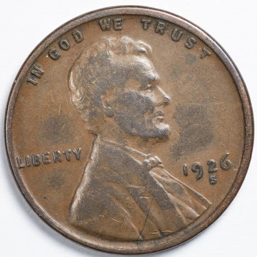 1926-S Lincoln Wheat Penny Cent Fine (F)