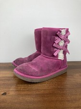 KOOLABURRA by UGG Victoria Short Boots Girls Pink Bow 1116750 Lined Size 3