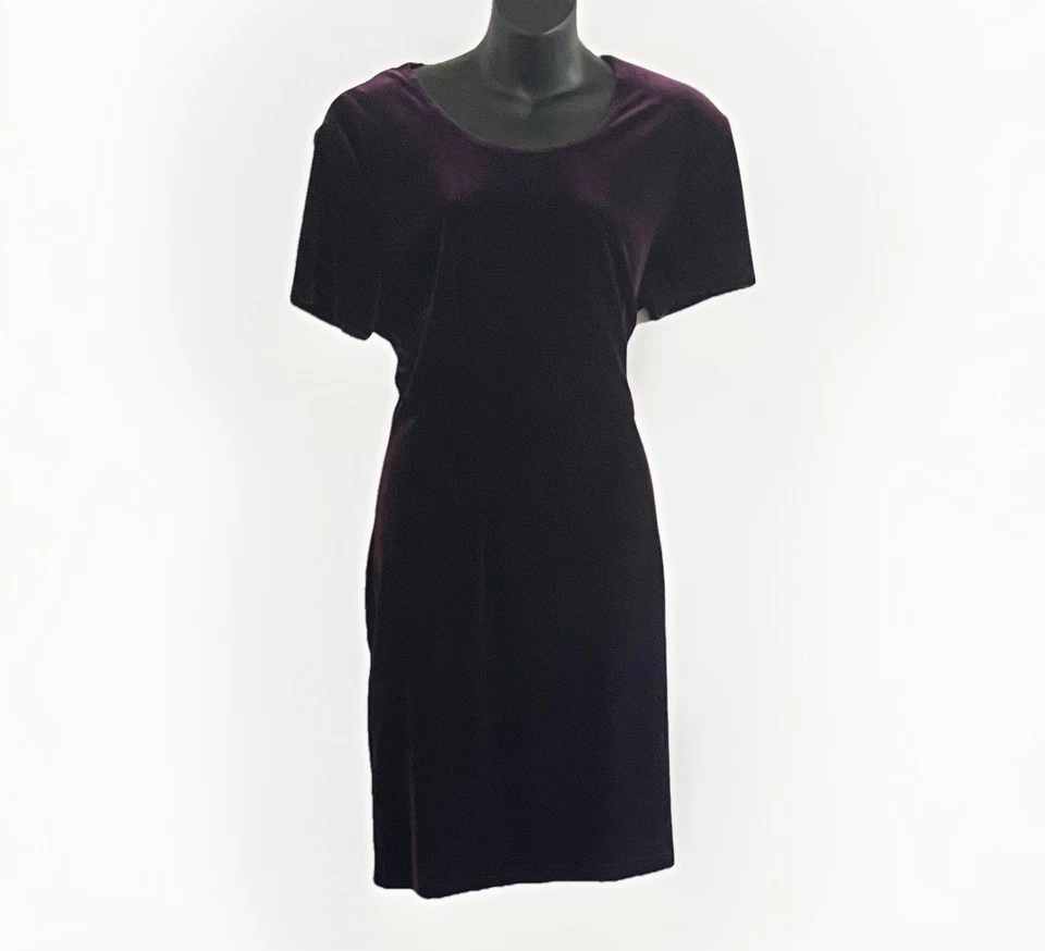 Vestido midi vintage años 90 Y2K 16 terciopelo aplastado M borgoña bruja caprichosa hada Foto 2 de 4