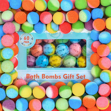 60 Pack Bath Bombs Set, Christmas Stocking Stuffers, Birthday Gift Set for Women