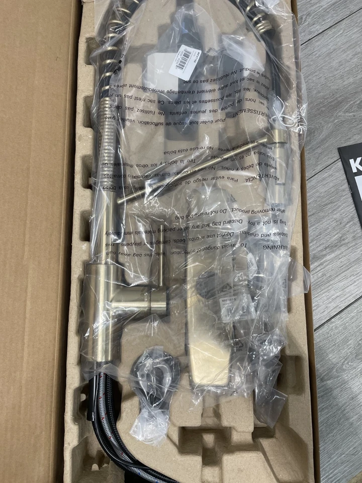 Grifo de cocina extraíble con sensor Oletto Kraus KSF-2631SFACB Foto 3 de 4