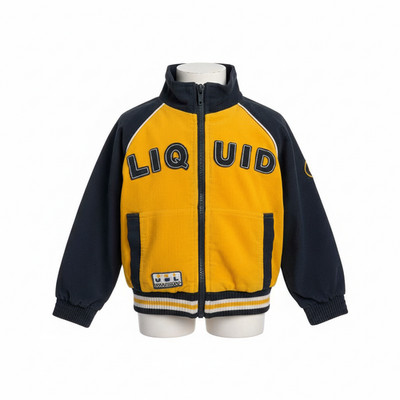 Boys' Yellow Black Full Zip Jacket Winter Outerwear + Free Shirt