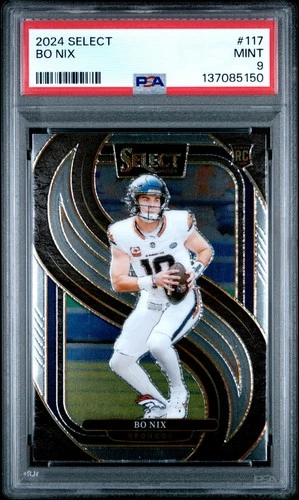 137085150 Bo Nix 2024 Panini Select #117 Premier Rookie RC PSA 9