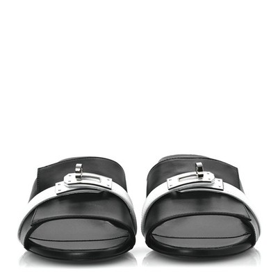 Hermes Gigi 50 Sandals Size 37 Black Calfskin with White  display picture 3