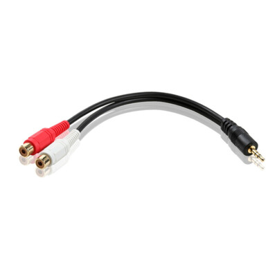 N30 3,5mm Klinke auf 2 RCA Cinch Adapter, Audio Stereo Klinkenadapter, Aux zu Ci
