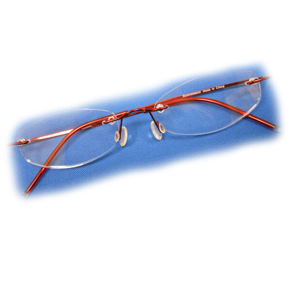 +3.5 Diopter Eschenbach Rimless Reading Glasses - Red Oval - SHI
