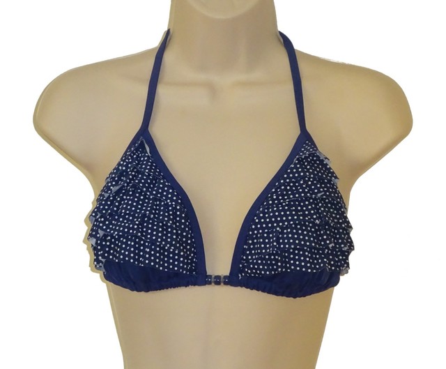 navy blue polka dot bikini