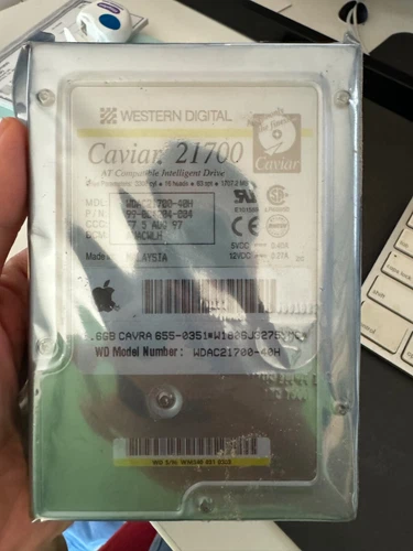 HDD, 1.7GB, Canviar 21700, and WD Caviar Enhanced IDE 655-0351 Apple