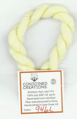 Silk Hand-Dyed Thread 30 Yd Conjoined Creations LT Yellow 946L Cross Stitch