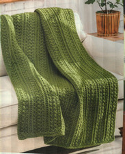SHELLS  RIDGES THROW AFGHAN HOME DECOR CROCHET PATTERN INSTRUCTIONS