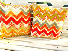 outdoor waterproof Throw pillow covers Chevron SET 18 x 18 Patio Porch