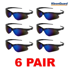 Kleenguard 14481 Nemesis Black Frame Blue Lens Safety Glasses/Sunglasses, 6 PAIR