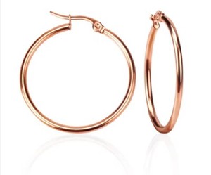 Authentic 1 Pair Rose Gold Plated Hoop Earring various sizes