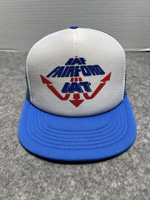 Vintage RAF Fairford AIT Air Show Royal Air Force White Blue CLEANED Hat Cap