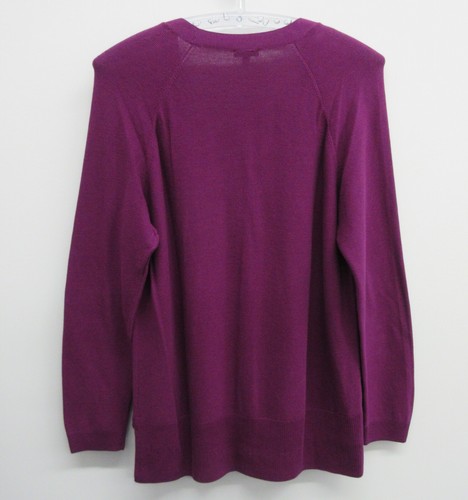 TALBOTS SET KNIT CARDIGAN & LONG SLEEVE TEE TOP FUCHSIA WOMENS LARGE PARIS - Picture 15 of 17