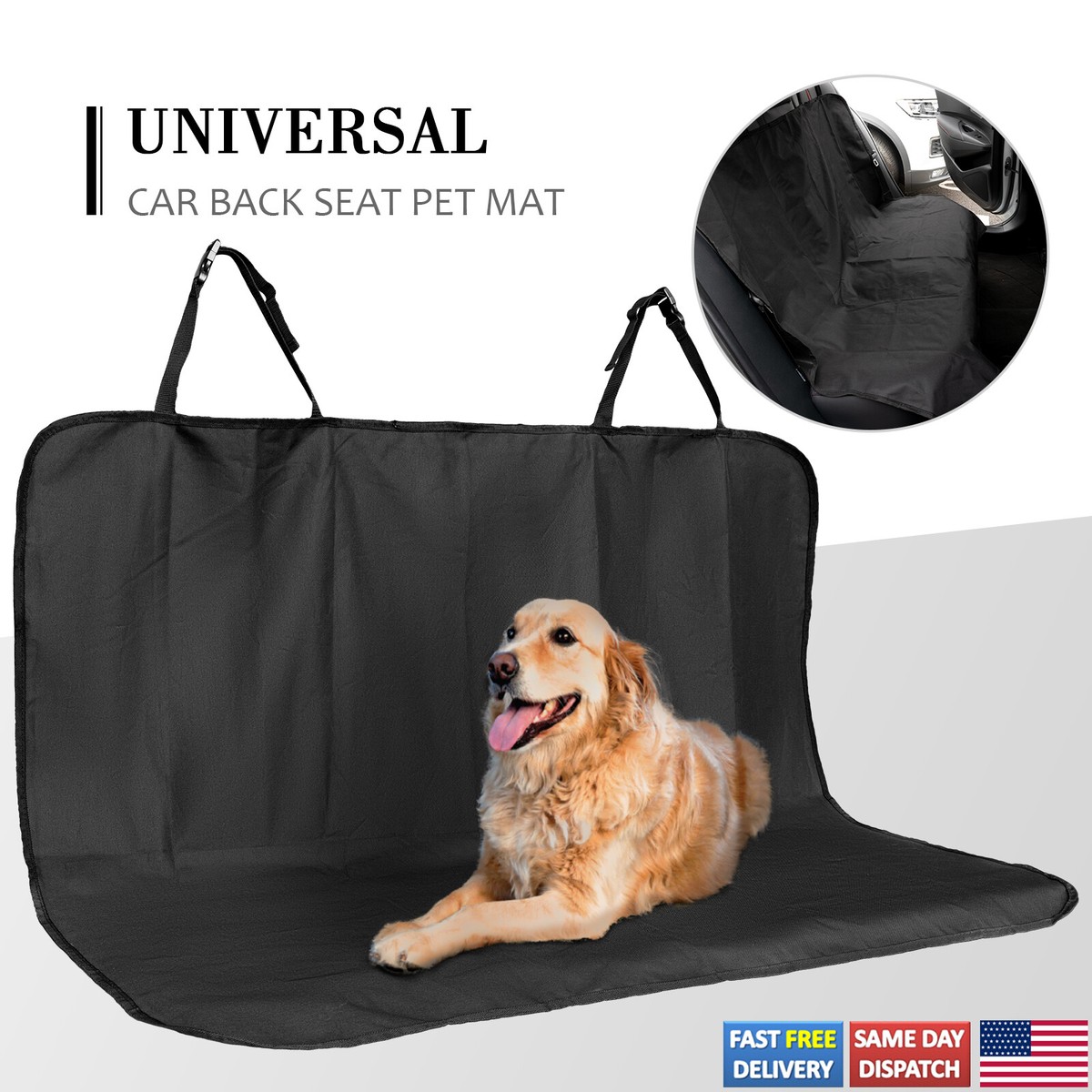 Seat Cover Rear Back Row Car Pet Dog Travel Waterproof Bench