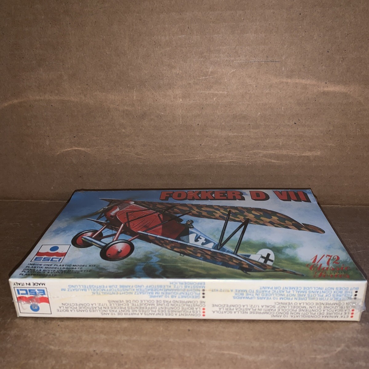 Vintage ESCI Fokker D VII Plane Model 1/72 Scale #9015 Made in