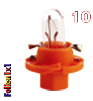 1,29/Stk. 10 x NARVA 17046 12V 1,2 Watt Tacholampe BX8,4d Kunsstoffsockel orange