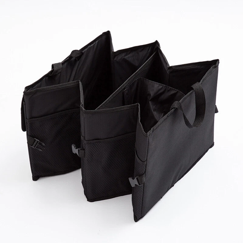 Organizador de porta-malas interno de carro à prova d'água bolsa dobrável preta - Imagem 3 de 4