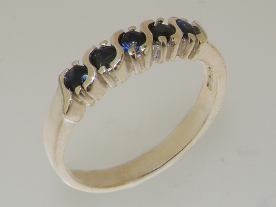 925 Sterling Silver Natural Sapphire Womens Eternity Ring - Sizes 4 to ...
