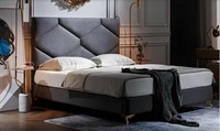Schlafzimmer Set Bett + 2X Nachttische 3Tlg. Nachttisch MöBel Luxus Hotel Samt