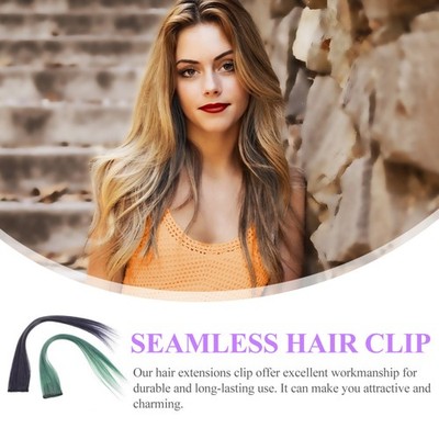4pcs Women Hair Extension Clips Seamless Short Hair Pieces Girl Hair Extensions