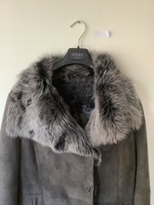 Echter Lammfellmantel Damen  Gr.38/40, dunkelgrau, kuschelig warm