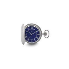 Charles Hubert Chrome Finish Blue Dial Quartz Pocket Watch